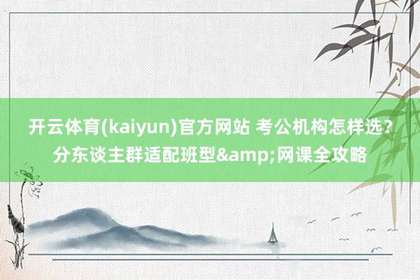 开云体育(kaiyun)官方网站 考公机构怎样选？分东谈主群适配班型&网课全攻略