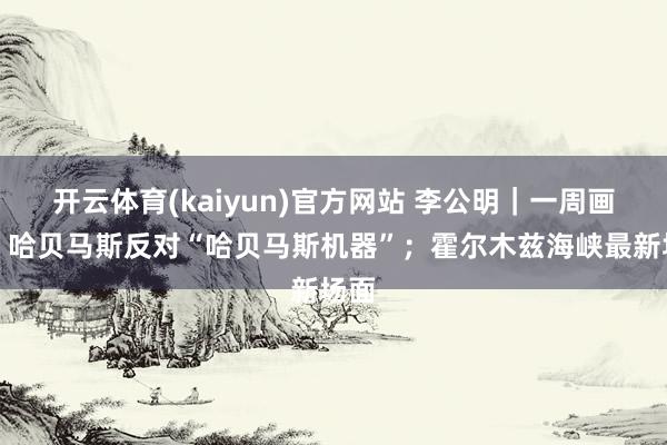 开云体育(kaiyun)官方网站 李公明｜一周画记：哈贝马斯反对“哈贝马斯机器”；霍尔木兹海峡最新场面
