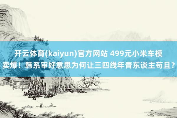 开云体育(kaiyun)官方网站 499元小米车模卖爆！韩系审好意思为何让三四线年青东谈主苟且？
