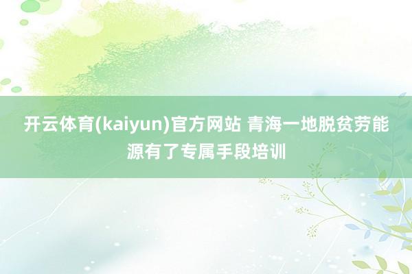 开云体育(kaiyun)官方网站 青海一地脱贫劳能源有了专属手段培训