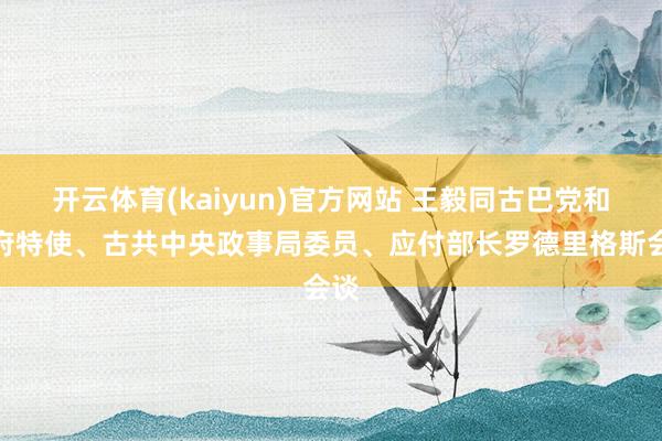 开云体育(kaiyun)官方网站 王毅同古巴党和政府特使、古共中央政事局委员、应付部长罗德里格斯会谈