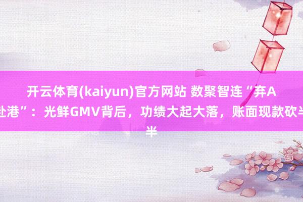 开云体育(kaiyun)官方网站 数聚智连“弃A赴港”：光鲜GMV背后，功绩大起大落，账面现款砍半