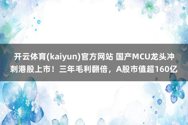 开云体育(kaiyun)官方网站 国产MCU龙头冲刺港股上市！三年毛利翻倍，A股市值超160亿