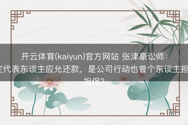 开云体育(kaiyun)官方网站 张津豪讼师：法定代表东谈主应允还款，是公司行动也曾个东谈主担保？