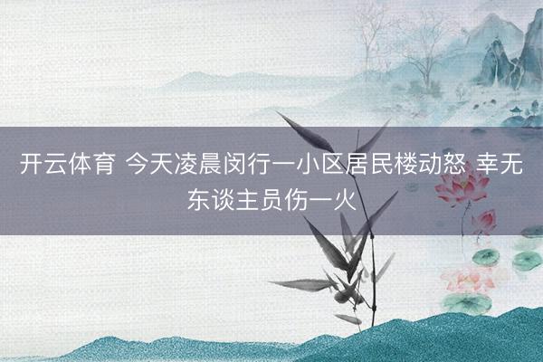 开云体育 今天凌晨闵行一小区居民楼动怒 幸无东谈主员伤一火
