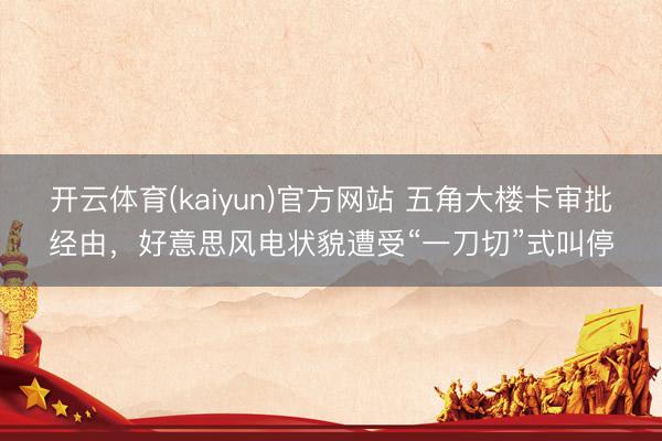 开云体育(kaiyun)官方网站 五角大楼卡审批经由，好意思风电状貌遭受“一刀切”式叫停
