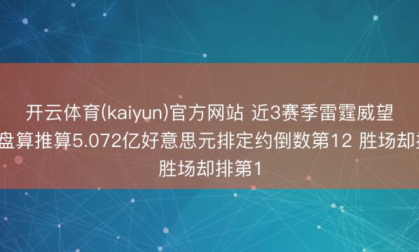 开云体育(kaiyun)官方网站 近3赛季雷霆威望参预盘算推算5.072亿好意思元排定约倒数第12 胜场却排第1
