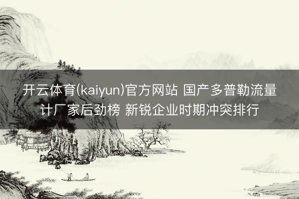 开云体育(kaiyun)官方网站 国产多普勒流量计厂家后劲榜 新锐企业时期冲突排行
