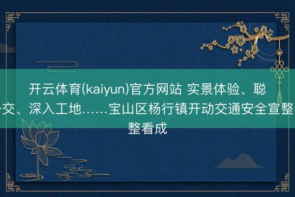开云体育(kaiyun)官方网站 实景体验、聪惠公交、深入工地……宝山区杨行镇开动交通安全宣整看成