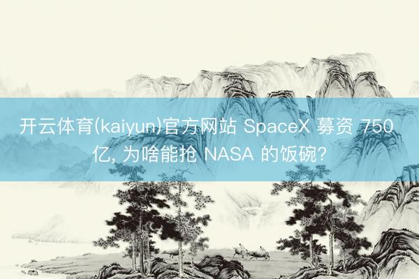 开云体育(kaiyun)官方网站 SpaceX 募资 750 亿， 为啥能抢 NASA 的饭碗?